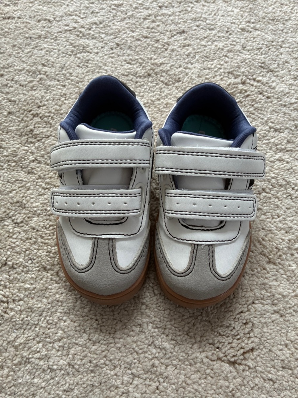 Dr. Scholl's Toddler White, Gray and Navy Velcro Sneakers, size 7